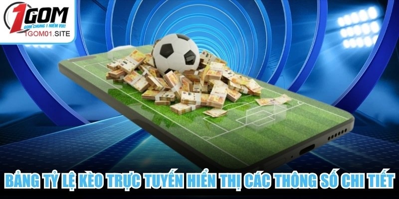 Bảng tỷ lệ kèo trực tuyến hiển thị các thông số chi tiết